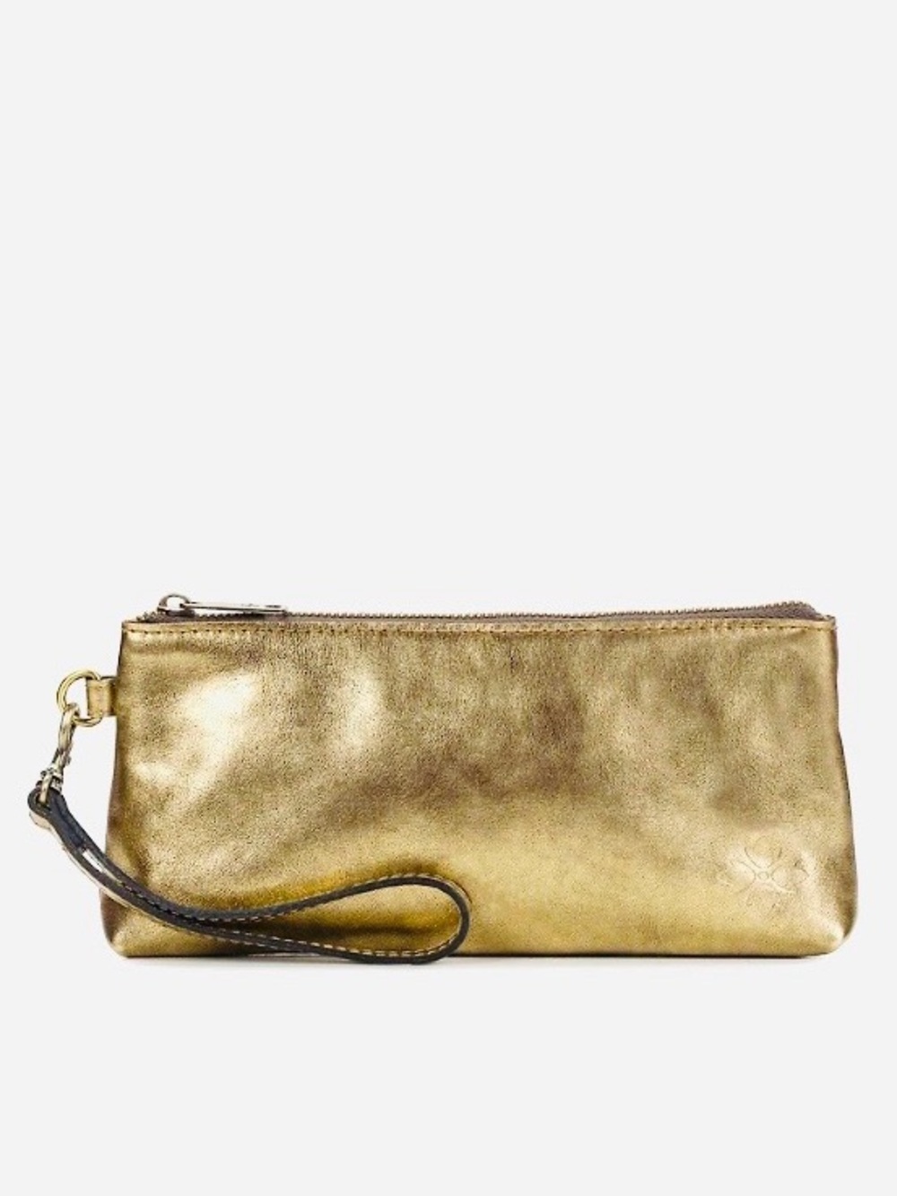 PATRICIA NASH Vintage Distressed Metallic Vetralla Wristlet in Antique Gold, NWT